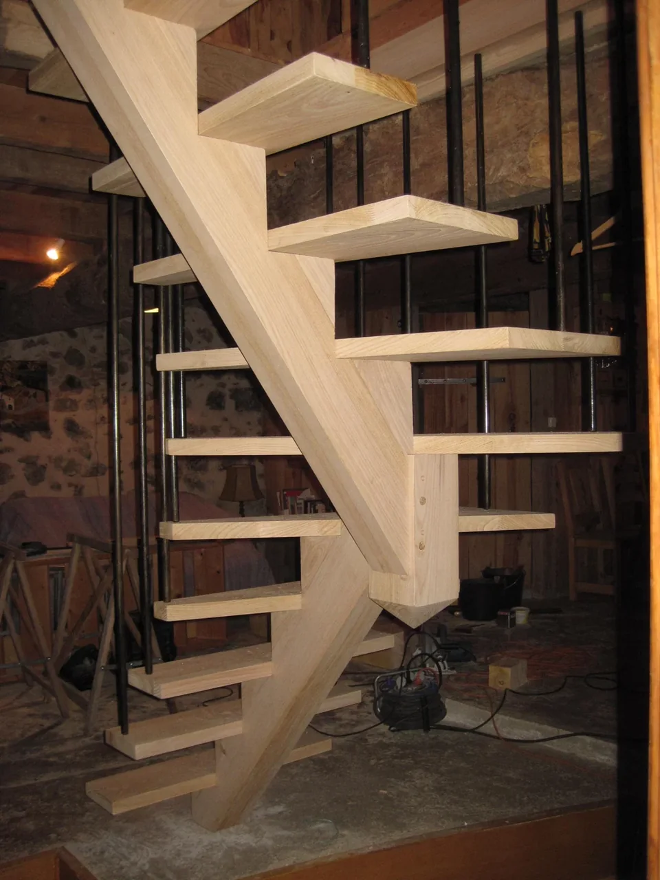 Escalier à limon central